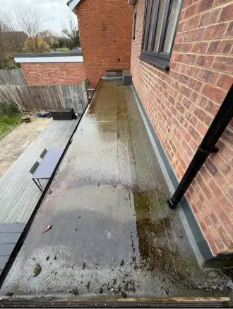 Outdoor surface before professional pressure washing in St Albans