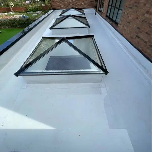 Flat roof after professional cleaning